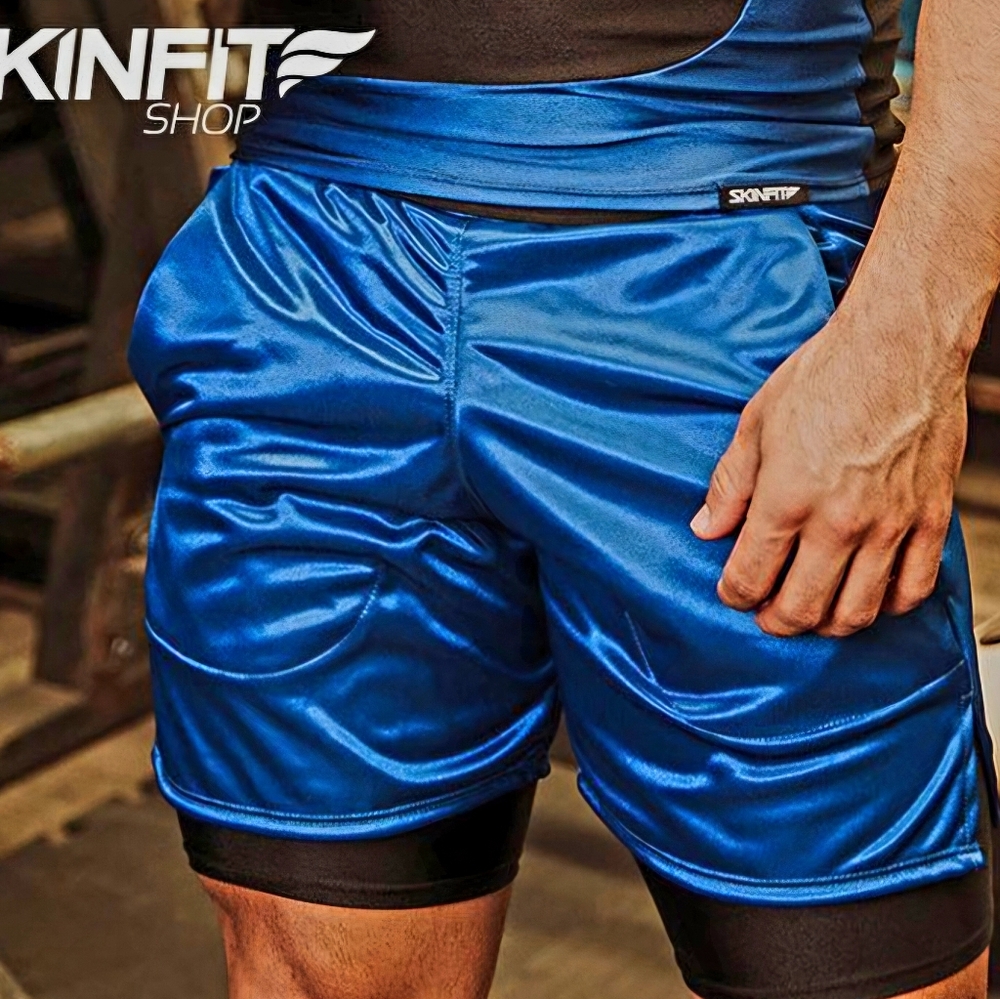 Glossy WHITE Skinfit Spandex Athletic Gym Shorts